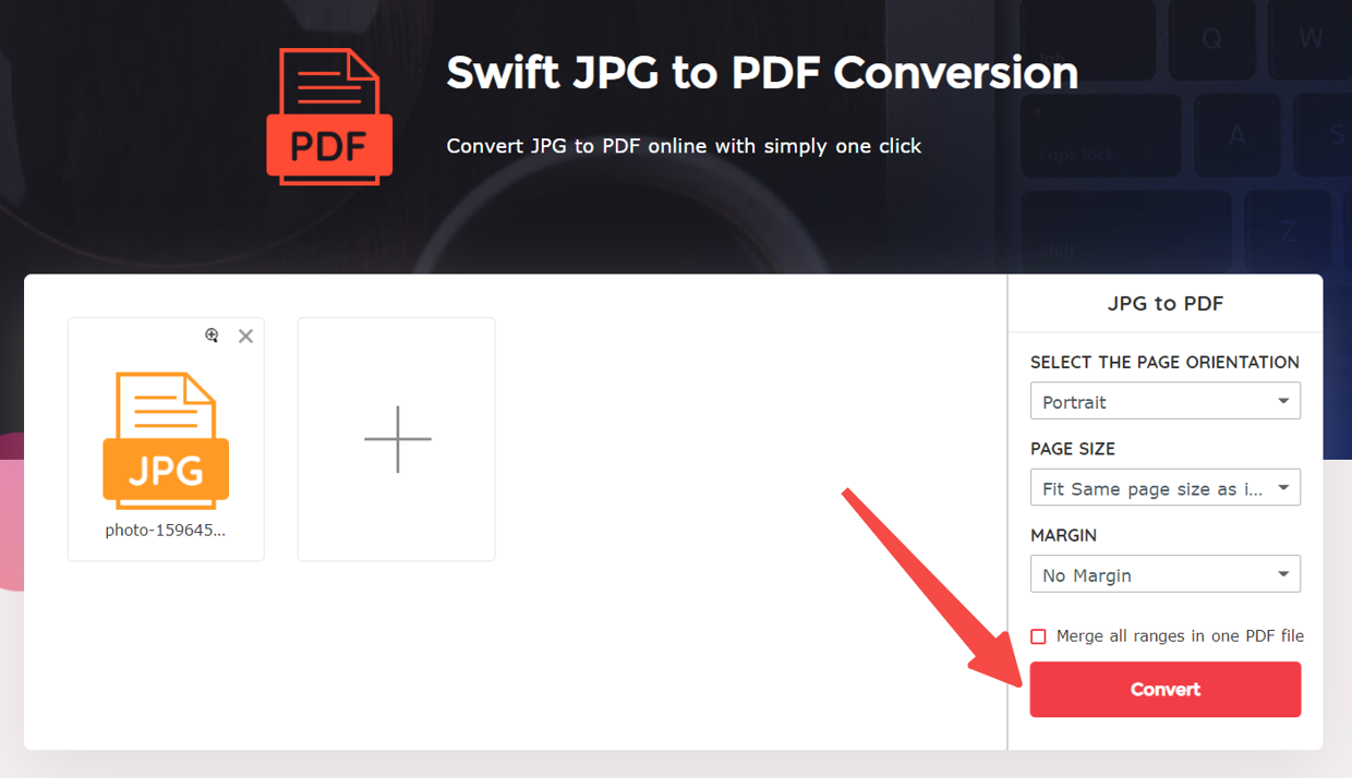 how to convert JPG to PDF on Win 10 with VancePDF step2